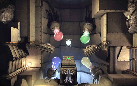 Leć na dół, dofruniesz do czterech kolorowych żarówek [#9] - Podziemia | Unmechanical - Unmechanical - poradnik do gry