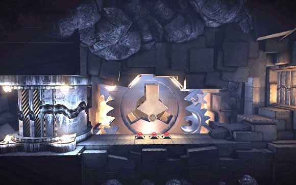 Gdy kolejna wrota się otworzą przejdź dalej, do ostatniej już na tej planszy łamigłówki [#14] - Podziemia | Unmechanical - Unmechanical - poradnik do gry