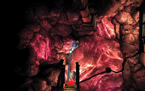 Kiedy uda Ci się przelecieć przez zapadnie, wciśnij przycisk po drugiej stronie - podniesiesz je już na stałe - Kopalnia | Unmechanical - Unmechanical - poradnik do gry