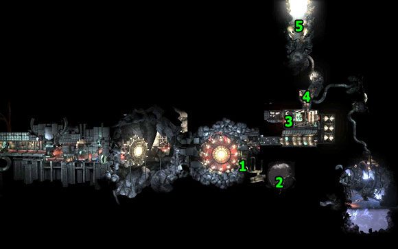 Mapa poglądowa ostatniej części planszy - Zakończenie 1 | Zakończenia | Unmechanical - Unmechanical - poradnik do gry