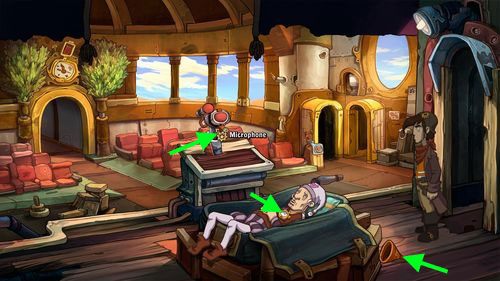 Udaj się do auli w głębi korytarza - Deponia: Skontaktuj się z Cletusem (Kuvaq) - solucja, opis przejścia - Deponia - poradnik do gry