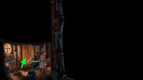 Nigdzie nie widać Goal, jednak otwórz szafkę (Cupboard) pośrodku pomieszczenia - Deponia: Skontaktuj się z Cletusem (Kuvaq) - solucja, opis przejścia - Deponia - poradnik do gry