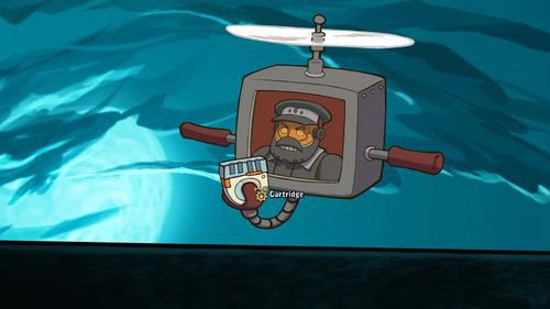 Obróć się w stronę rampy (Ramp), a następnie chwyć uchwyt latającego urządzenia (Handle) - Deponia: Przywróć Goal prawdziwą osobowość (Niższa Stacja Wschodzenia) - solucja - Deponia - poradnik do gry