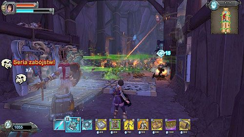 Zacznij od postawienia trzech barykad na prawej flance (P2), a na podwyższeniu z lewej (P1) ustaw łuczników z ognistymi strzałami - Etap 6 - Ukryty Parów | Solucja Orcs Must Die! 2 - Orcs Must Die! 2 - poradnik do gry