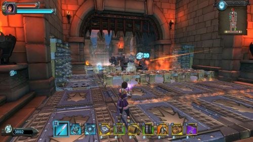 Stwórz przy północnym wejściu (W1) labirynt z barykad (dwie postaw z lewej strony wejścia, a trzy od ściany z prawej, tak aby między barykadami było pole odstępu) - Etap 10 - Pasaże | Solucja Orcs Must Die! 2 - Orcs Must Die! 2 - poradnik do gry