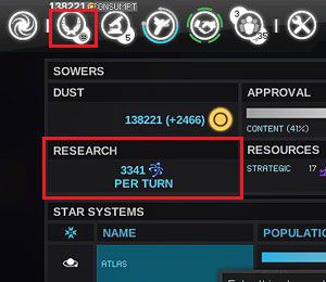 Im więcej punktów nauki będą generować poszczególne planety, tym mniej tur będzie potrzeba na uzyskanie takiej czy innej technologii - Drzewko Technologiczne - Endless Space - poradnik do gry