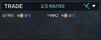 Okienko związane z handlem - pokazuje ilość szlaków handlowych jakimi dysponuje nasze imperium, miejsce przeznaczenia oraz profity takiej działalności - Okno podstawowe - Układ planetarny - Endless Space - poradnik do gry