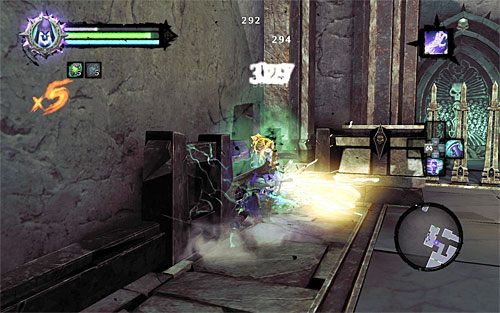 Eksplorację nowego obszaru rozpocznij od pozbycia się przebywającej w okolicy zmory - Przeszukaj Miasto Umarłych - powrót do zachodniej części | Miasto Umarłych - Darksiders 2 - poradnik do gry