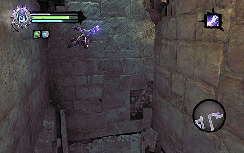 Po znalezieniu się w wąskim korytarzu rozpocznij od biegu po lewej ścianie - Przeszukaj Miasto Umarłych - powrót do zachodniej części | Miasto Umarłych - Darksiders 2 - poradnik do gry