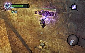 1) Złap się górnego występu i następnie krawędzi - Przeszukaj Miasto Umarłych - powrót do wschodniej części | Miasto Umarłych - Darksiders 2 - poradnik do gry