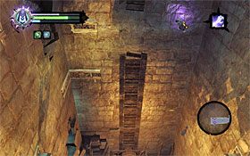 4) Ruszaj w lewo, pamiętając ponownie o konieczności odbicia się od ściany po dotarciu do narożnika - Przeszukaj Miasto Umarłych - powrót do wschodniej części | Miasto Umarłych - Darksiders 2 - poradnik do gry