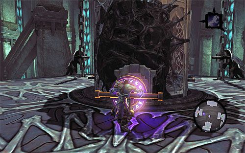 Możesz już po raz ostatni przedostać się na platformę windy i skorzystać z nowo odblokowanego przełącznika (powyższy screen) - Przeszukaj Miasto Umarłych - koniec | Miasto Umarłych | Darksiders 2 - Darksiders 2 - poradnik do gry