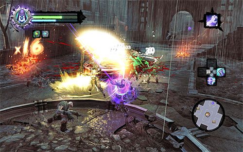 W trakcie staczanych tu walk proponuję przez cały czas przebywać w pobliżu aniołów, dzięki czemu będziesz mógł liczyć na wsparcie z ich strony i nie zostaniesz nagle otoczony przez liczną grupę potworów - Udaj się na ziemię; Pomóż Uriel pokonać Rój | Kostur Arafaela | Darksiders 2 - Darksiders 2 - poradnik do gry