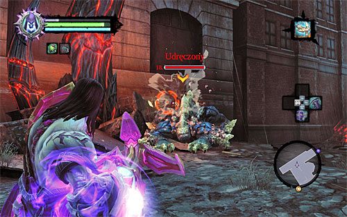 Po dotarciu do skrzyżowania po raz pierwszy zostaniesz zaatakowany przez wielką bestię zwaną udręczonym, która pojawi się po Twojej lewej stronie - Znajdź pierwszą część Kostura | Kostur Arafaela | Darksiders 2 - Darksiders 2 - poradnik do gry