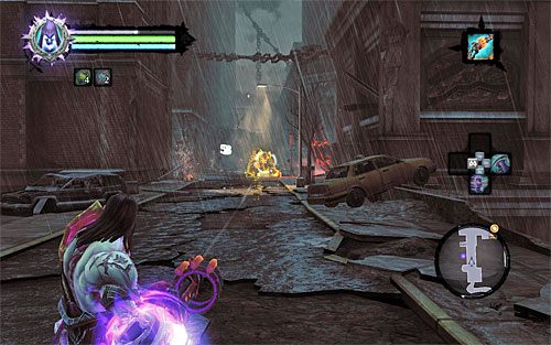 W oddali wkrótce pojawi się kolejny udręczony i postaraj się wykorzystać duży zasięg granatnika, przystępując do zadawania obrażeń wielkiej bestii zanim zbliży się do sterowanej postaci - Znajdź drugą część Kostura (1) | Kostur Arafaela | Darksiders 2 - Darksiders 2 - poradnik do gry