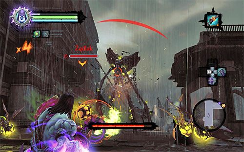 Tuż po wyjściu z tunelu zmuszony zostaniesz do przystąpienia do pojedynku z Nhossem, czyli z tą samą kreaturą, która poprzednia była potraktowana jako boss - Wróć z drugą częścią do Uriel; Znajdź ostatnią część Kostura | Kostur Arafaela - Darksiders 2 - poradnik do gry