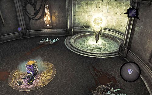 Po złapaniu się najwyżej położonej interaktywnej krawędzi odchyl się do tyłu i wykonaj skok za siebie - Odszukaj skrybę - początek | Skaza herezji | Darksiders 2 - Darksiders 2 - poradnik do gry