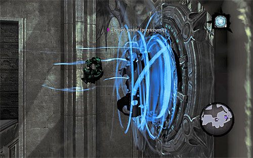 Przełącz się na drugą połówkę duszy i wybierz się do ogólnodostępnego prawego portalu (screen 1) - Odszukaj skrybę - zachodnia część cytadeli (1) | Skaza herezji | Darksiders 2 - Darksiders 2 - poradnik do gry