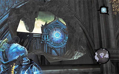 Przebiegnij po lewej ścianie żeby zbliżyć się do portalu - Odszukaj skrybę - północna część cytadeli (2) | Skaza herezji | Darksiders 2 - Darksiders 2 - poradnik do gry