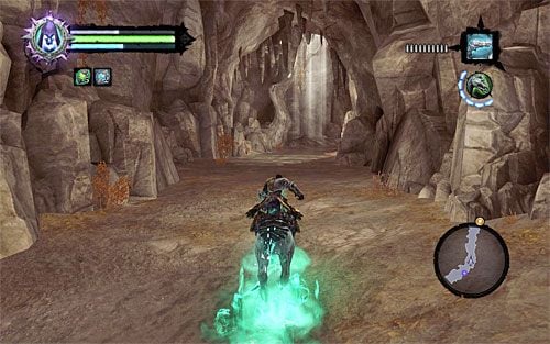 Po dotarciu do Bezświetla wykonaj kilka kroków do przodu, będąc świadkiem jeszcze jednej rozmowy z Wroniarzem - Znajdź klucz w Bezświetlu | Klucz do odkupienia | Darksiders 2 - Darksiders 2 - poradnik do gry