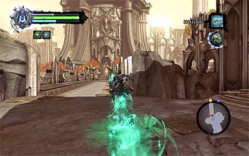 W trakcie podróży rozglądaj się za niewielkim rozwidleniem, albowiem możliwe jest ponowne spotkanie się z kupcem Vulgrimem - Znajdź klucz w Bezświetlu | Klucz do odkupienia | Darksiders 2 - Darksiders 2 - poradnik do gry