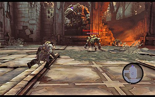 Gra wyświetli za chwilę krótki filmik informujący Cię o tym, że oprócz dotychczasowych konstruktów wojowników będziesz także od tej pory spotykał konstrukty pomocników - Przywróć Górski Ogień (1) | Górski Ogień | Darksiders 2 - Darksiders 2 - poradnik do gry