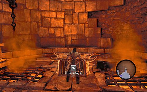 Rozejrzyj się po pomieszczeniu w poszukiwaniu Monety Przewoźnika, a następnie zajrzyj do skrzyni, odnajdując w niej szkieletowy klucz - Przywróć Górski Ogień (1) | Górski Ogień | Darksiders 2 - Darksiders 2 - poradnik do gry