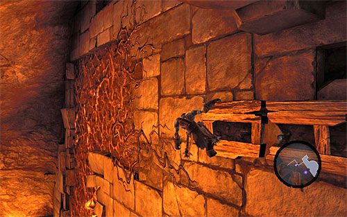 Kontynuuj przesuwanie się w lewo aż do momentu, w którym będziesz mógł dobiec do nowych pnączy - Przywróć Górski Ogień (2) | Górski Ogień | Darksiders 2 - Darksiders 2 - poradnik do gry