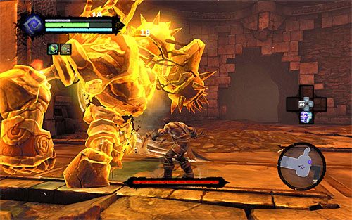 Gharna atakuj za każdym razem gdy jeden z jego ataków spudłuje - Boss 3 - Gharn | Górski Ogień | Darksiders 2 - Darksiders 2 - poradnik do gry