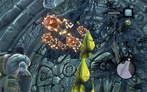 Odeślij swojego konia, a następnie przejdź do trybu manualnego celowania (klawisz Q) - Znajdź Podmokły Fort | Górskie Łzy | Darksiders 2 - Darksiders 2 - poradnik do gry