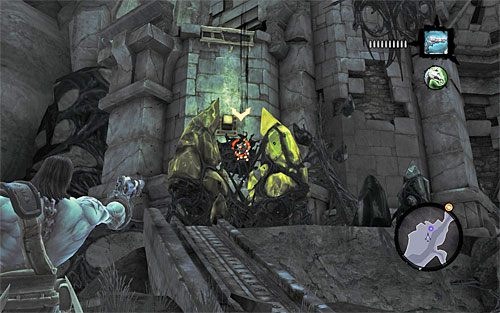 Dopiero teraz możesz zająć się problemem zablokowanego przejścia, którym jest opuszczona krata - Znajdź Podmokły Fort | Górskie Łzy | Darksiders 2 - Darksiders 2 - poradnik do gry