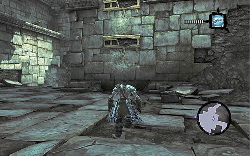 Do przetoczenia są dwie kule, przy czym łatwiej będzie dotrzeć do tej południowej - Przywróć Górskie Łzy (1) | Górskie Łzy | Darksiders 2 - Darksiders 2 - poradnik do gry