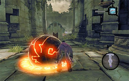 Po znalezieniu się w nowym miejscu zacznij od użycia pistoletu do zniszczenia uśpionych cieniobuchów i uwolnienia nowej dużej kuli - Zbudź konstrukta (1) | Wiara góry przenosi | Darksiders 2 - Darksiders 2 - poradnik do gry