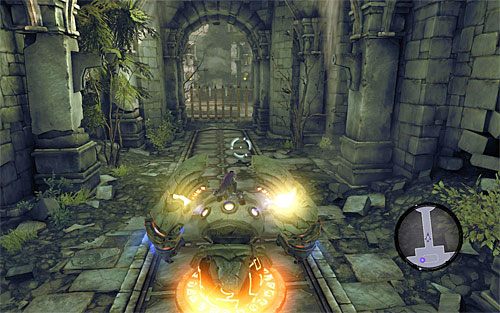 Powróć do konstrukta, odczep łańcuch i kontynuuj eksplorację świątyni - Zbudź konstrukta (1) | Wiara góry przenosi | Darksiders 2 - Darksiders 2 - poradnik do gry