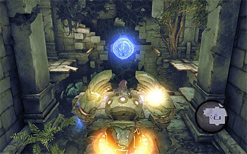 Zeskocz z aktualnie używanej maszyny i powróć do konstrukta, którego użyłeś do uruchomienia windy - Zbudź konstrukta (2) | Wiara góry przenosi | Darksiders 2 - Darksiders 2 - poradnik do gry