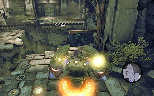 Zeskocz z konstrukta i powróć do poprzedniego, czyli tego, którego użyłeś do opuszczenia krat - Zbudź konstrukta (2) | Wiara góry przenosi | Darksiders 2 - Darksiders 2 - poradnik do gry