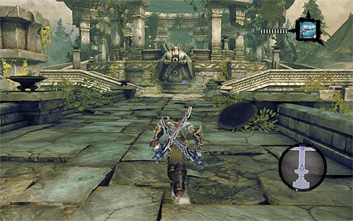 Upewnij się, że pozbierałeś wszystkie wartościowe przedmioty i skorzystaj z zachodnich drzwi - Zbudź konstrukta (2) | Wiara góry przenosi | Darksiders 2 - Darksiders 2 - poradnik do gry