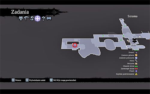 1) Stronicę ukryto na niewielkiej półce w zachodniej części lochu, do której możesz przedostać się tuż po dotarciu na balkonik ze skrzynią zawierającą szkieletowy klucz - Kraina Kuźni | Księga Umarłych | Darksiders 2 - Darksiders 2 - poradnik do gry