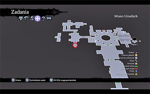 3) Stronicę ukryto w zachodniej części Miasta Umarłych, a konkretnie w korytarzu, do którego dostępu broni krata - Królestwo Umarłych | Księga Umarłych | Darksiders 2 - Darksiders 2 - poradnik do gry