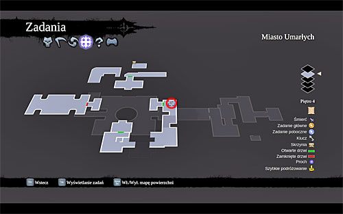 4) Stronicę ukryto na czwartym piętrze i możesz do niej dotrzeć tuż po otwarciu drzwi z użyciem szkieletowego klucza - Królestwo Umarłych | Księga Umarłych | Darksiders 2 - Darksiders 2 - poradnik do gry