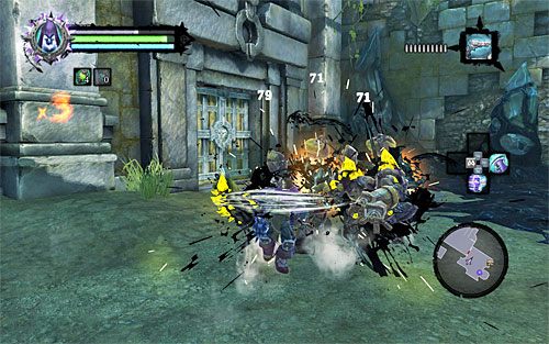 Tuż po wkroczeniu do nowego obszaru zaatakują Cię splamione konstrukty wojownicy - Zakątek - odszukanie i eksploracja centralnego obszaru lochu | DODATKOWE LOKACJE - Darksiders 2 - poradnik do gry