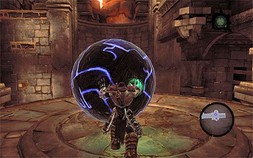 Skieruj się do pokazanego na screenie 1 przełącznika - Zakątek - eksploracja dolnych poziomów lochu | DODATKOWE LOKACJE - Darksiders 2 - poradnik do gry