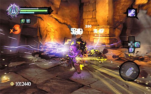 Po tym jak oficjalnie wkroczysz do lokacji [Szrama] spotkasz Ghorna, przy czym gra nie pozwoli Ci już teraz rozprawić się z tym potworem - Szrama - początkowa i centralna część lochu | DODATKOWE LOKACJE - Darksiders 2 - poradnik do gry