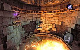 1) Złap się lewej krawędzi, po czym doskocz do kolejnej - Szrama - początkowa i centralna część lochu | DODATKOWE LOKACJE - Darksiders 2 - poradnik do gry