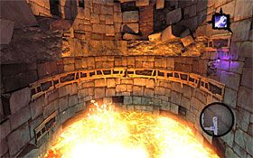 2) Przesuwaj się w prawo, zatrzymując się dopiero w miejscu, w którym będziesz mógł kontynuować wspinaczkę - Szrama - początkowa i centralna część lochu | DODATKOWE LOKACJE - Darksiders 2 - poradnik do gry