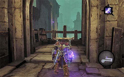 Wznów przemarsz, docierając na pokazany na powyższym screenie balkonik - Leże Obalonego Króla | DODATKOWE LOKACJE | Darksiders 2 - Darksiders 2 - poradnik do gry