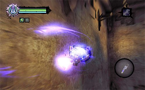 Ruszaj prosto, wybierając opcję biegu po lewej ścianie i łapiąc się po drodze interaktywnego zaczepu z użyciem Uchwytu Śmierci - Wyłom - eksploracja Wyłomu | DODATKOWE LOKACJE | Darksiders 2 - Darksiders 2 - poradnik do gry