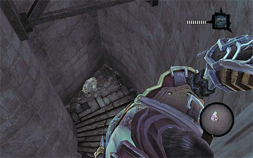 Rozejrzyj się za Monetą Przewoźnika, po czym skorzystaj ze schodów prowadzących do wejścia do lochu - Oko zwiadowcy - eksploracja Oka Zwiadowcy | DODATKOWE LOKACJE | Darksiders 2 - Darksiders 2 - poradnik do gry