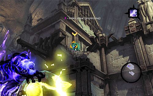 Nie kończ jeszcze działania umiejętności Rozdzieracz Duszy, tylko udaj się pierwszą połówką duszy na wyższy balkonik, korzystając oczywiście z nowo odblokowanych krawędzi - Oko zwiadowcy - eksploracja Oka Zwiadowcy | DODATKOWE LOKACJE | Darksiders 2 - Darksiders 2 - poradnik do gry