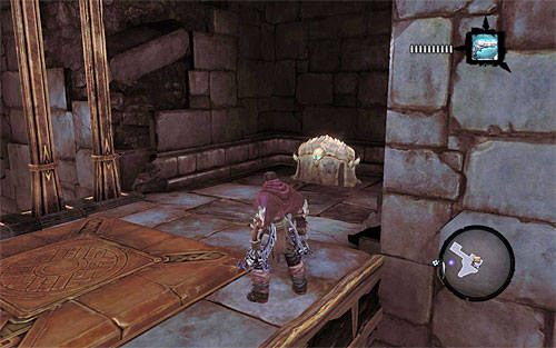 Płyń prosto, a po dotarciu do dość charakterystycznego rozwidlenia na początek zbadaj lewy tunel - Zbudź Wartownika (1) | Serce Góry | Darksiders 2 - Darksiders 2 - poradnik do gry